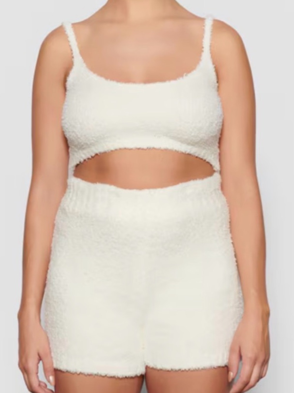 NWT [SKIMS] Cozy Knit Sherpa Bralette Cropped Tank Top Cami in Bone Womens 2X/3X - Picture 3 of 10